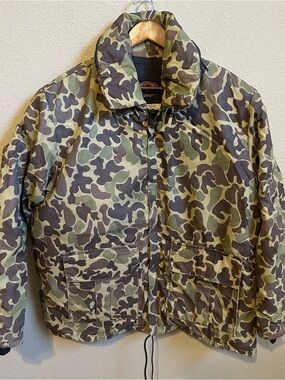 Vintage Stearns Duck Camo Floatation Full Zip Coat